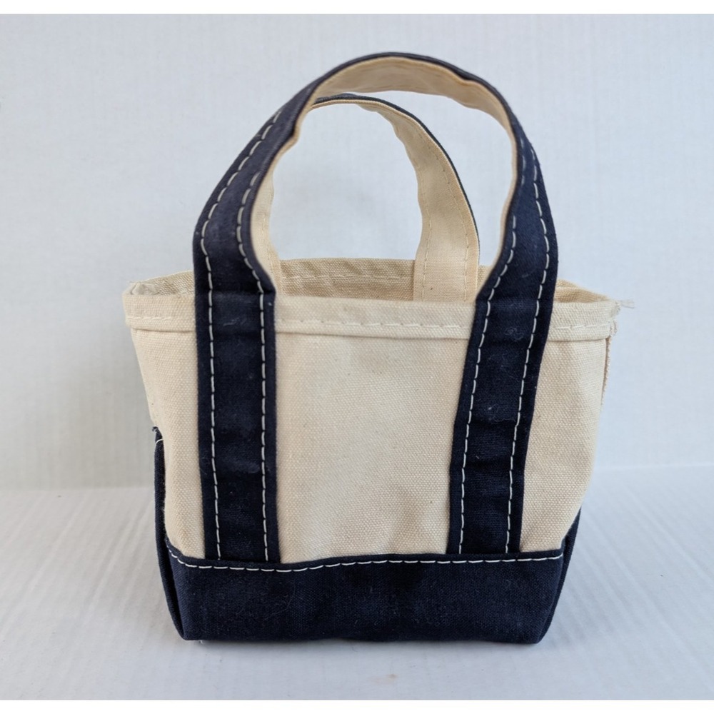 Vintage LL Bean Boat & Tote MINI Canvas Bag Blueberry Embroidered Micro - Picture 8 of 11